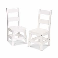 Wooden Chair Pair - White 