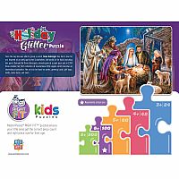 Christ Is Born - Masterpieces Puzzles Holiday Glitter, 100 pieces  