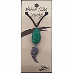Medicine Stone Jewelry - Chrysocolla Feather Necklace  