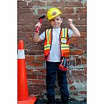 Construction Worker with Accessories in Garment Bag 