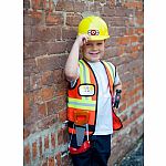 Construction Worker with Accessories in Garment Bag 