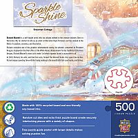 Snowman Cottage - Masterpieces Puzzles Holiday Glitter, 500 pieces  