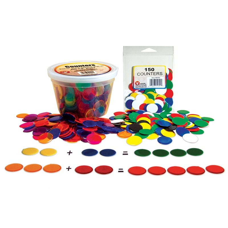 150 Coloured Counters Opaque Toy Sense