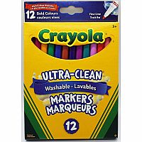 12 Ultra-Clean Washable Fine Line Markers.
