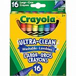 16 Ultra-Clean Large Washable Crayons.
