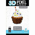 Bepuzzled 3D Pixel Puzzle - Cupcake