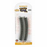 11.25 inch Radius Curved Track - 6 Pack - N Scale