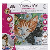 Crystal Art Medium Framed Kit - Sleepy Cats