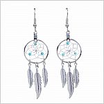 December Turquoise Birthstone Dreamcatcher Earrings 