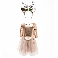 Woodland Deer Dress with Headband - Size 3-4