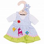 Doll Blue Spotted Dress With Deer