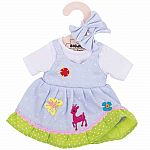 Doll Blue Spotted Dress with Deer - Medium