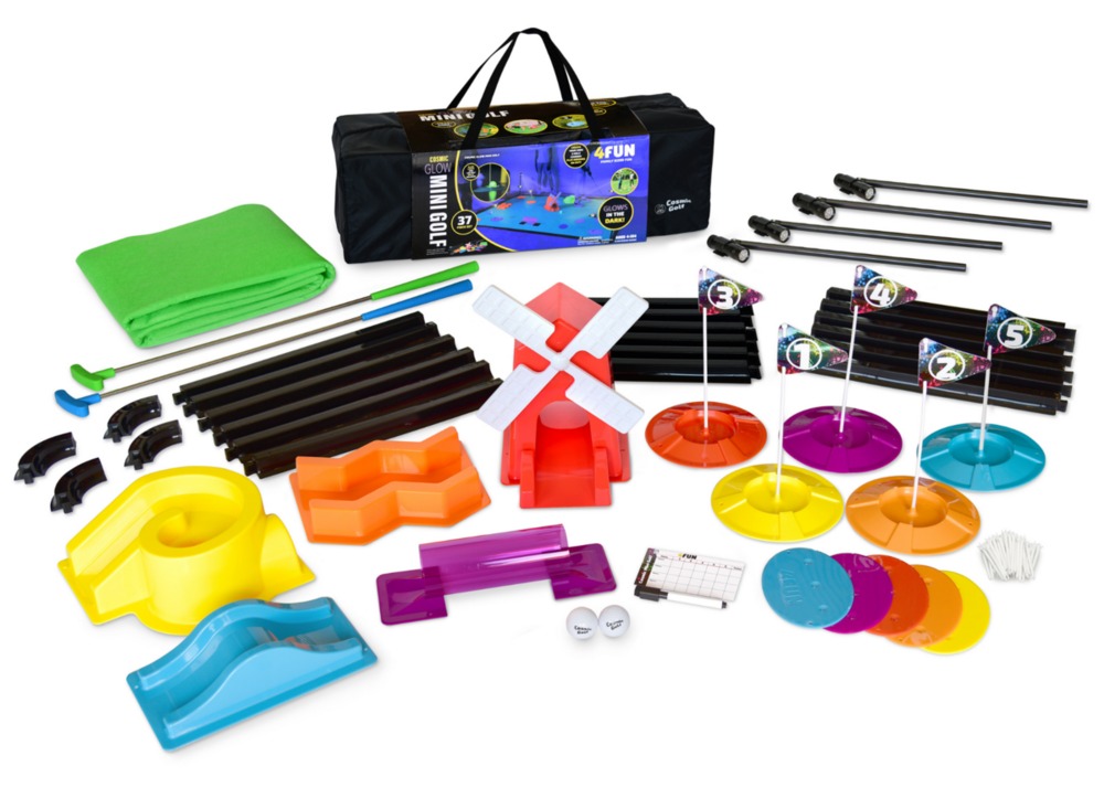 4Fun Deluxe Cosmic Glow in the Dark Mini Golf Toy Sense