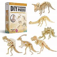 Dinosaurs - 6 Assorted 3D Wooden Puzzles 