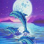 Crystal Art Card Kit - Dolphins