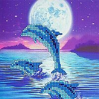 Crystal Art Card Kit - Dolphins