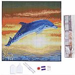 Crystal Art Medium Framed Kit - Dolphin Sunrise