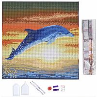 Crystal Art Medium Framed Kit - Dolphin Sunrise