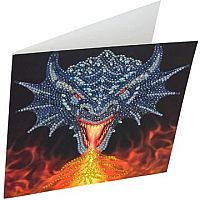 Crystal Art Card - Dragon Fire Head by Anne Stokes