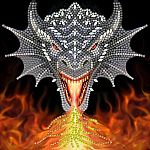 Crystal Art Card - Dragon Fire Head by Anne Stokes