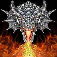Crystal Art Card - Dragon Fire Head by Anne Stokes