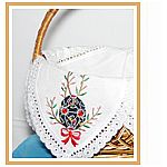 Easter Basket Cover 4 Corners Linen with Embroidery
