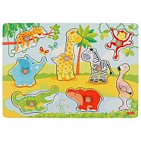 Safari Baby Animals - Peg Puzzle