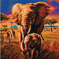 Crystal Art Medium Framed Kit - Elephant of the Savannah