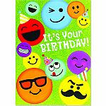 Glitter Emoticons Birthday Card