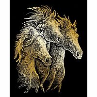 Engraving Art - Horses