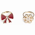 Holiday Bow & Snowflake Ring Set