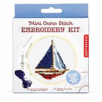 Mini Cross Stitch Embroidery Kit - Sailboat