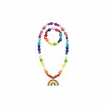 Double Rainbow Necklace & Bracelet Set