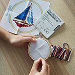 Mini Cross Stitch Embroidery Kit - Sailboat