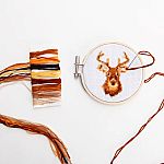 Mini Cross Stitch Embroidery Kit - Deer