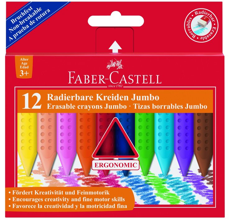 12 Jumbo Erasable Crayons Toy Sense