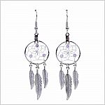 February Amethyst Birthstone Dreamcatcher Earrings 