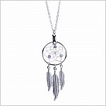 February Amethyst Birthstone Dreamcatcher Pendant