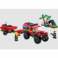City: 4x4 Fire Truck with Rescue Boat