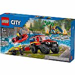 City: 4x4 Fire Truck with Rescue Boat