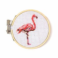 Mini Cross Stitch Embroidery Kit - Flamingo