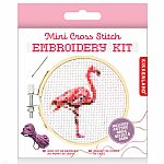 Mini Cross Stitch Embroidery Kit - Flamingo