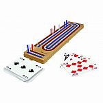 Foldable Cribbage Board with Playing Cards.