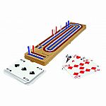 Foldable Cribbage Board with Playing Cards.