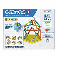 Geomag Classic Magnetic Building Toy - Supercolor, 42 pcs 