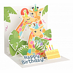 Giraffes Birthday Pop-Up Card   