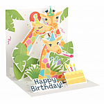 Giraffes Birthday Pop-Up Card