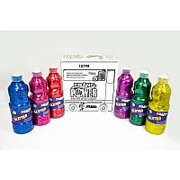 Assorted 6 Colour 16 oz Glitter Paint