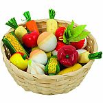 Wooden Vegetables in a Basket