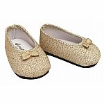 Gold Glitter Shoe for 18" Doll